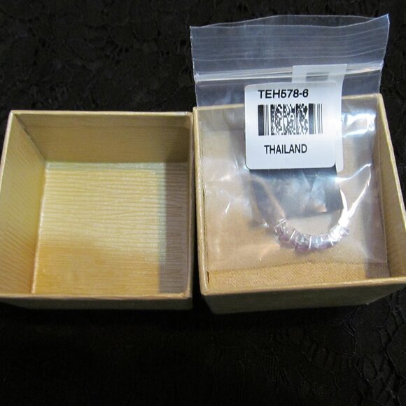 Heart Shaped Brazilian Amethyst Sterling Silver ring Size 6 New in Pkg - Picture 6 of 16